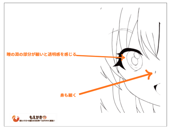 外側太線と内側細線の描き分けポイント