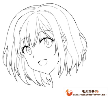 斜め横顔の描き込み完成解説イラスト